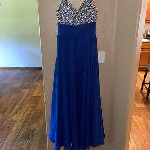 Blue floor length dress